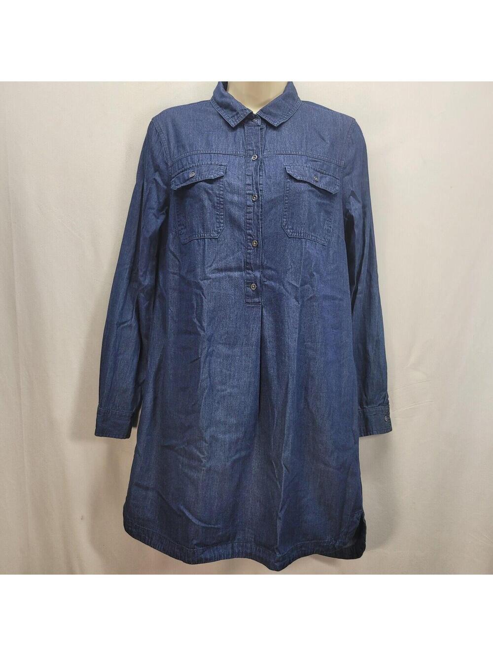 Old Navy Women's Chambray Shirt Dark Wash Shirt  Dress Size Small